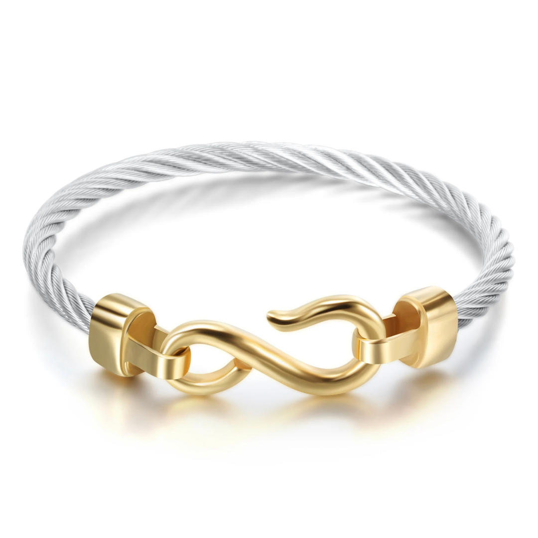 Two-tone Cable Hook Bracelet
