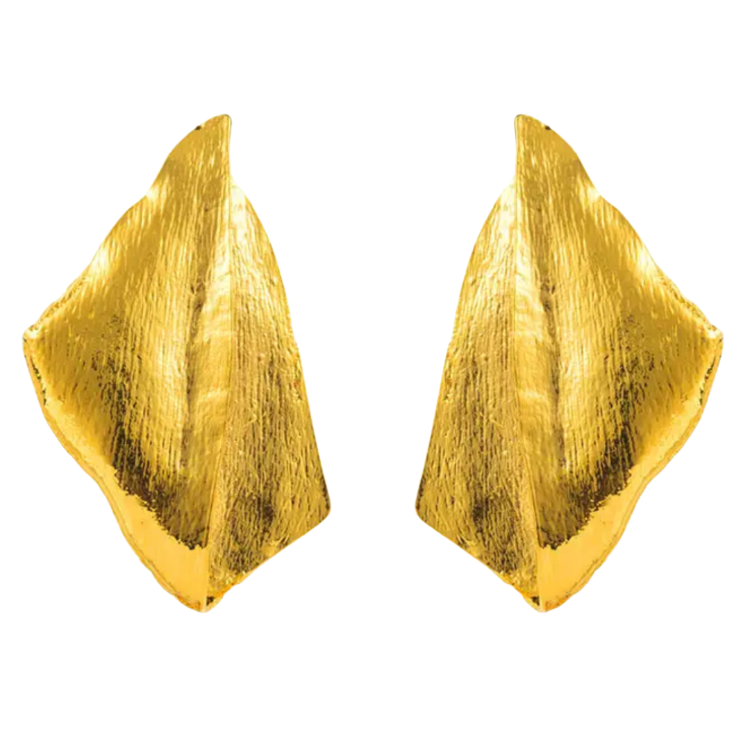 Folded Leaf Earrings