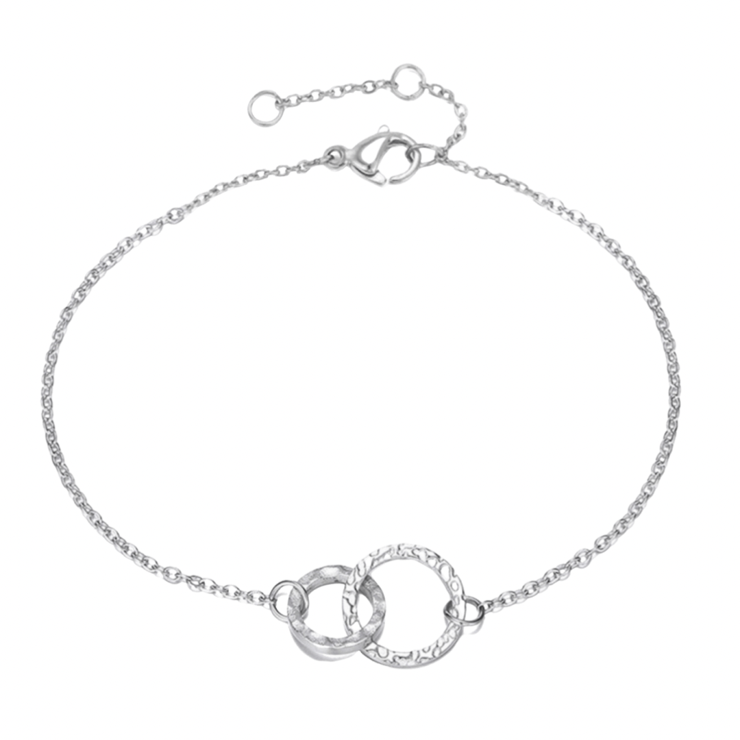 Hammered Double Ring Bracelet