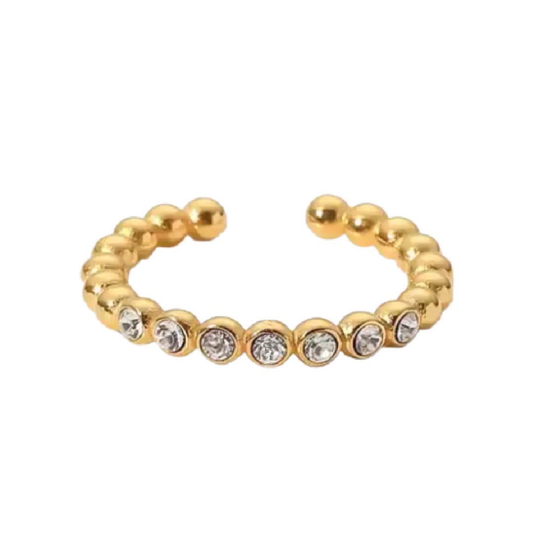 Beaded Stone Open Ring