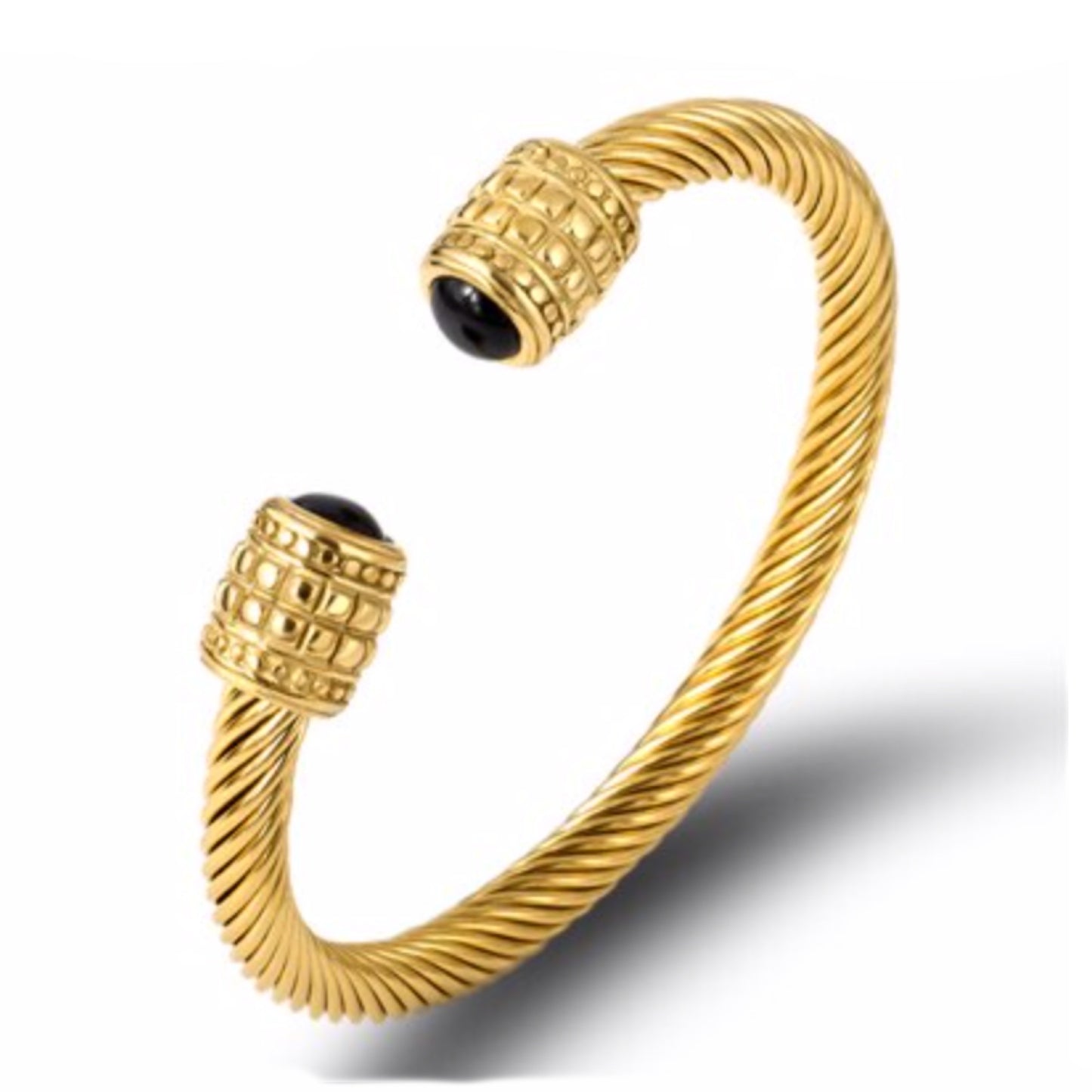 Cable Cuff with Stones