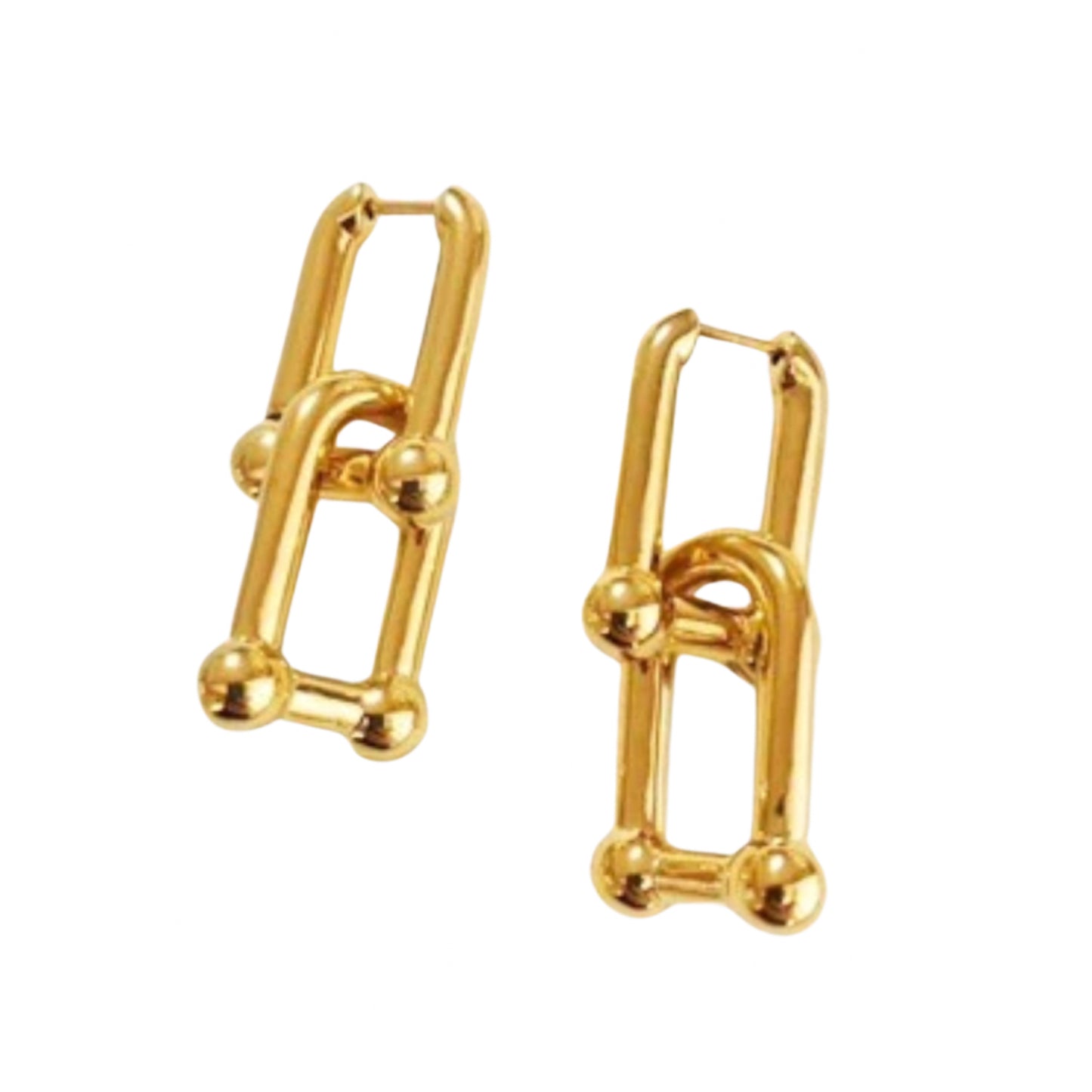 Double U Link Earrings