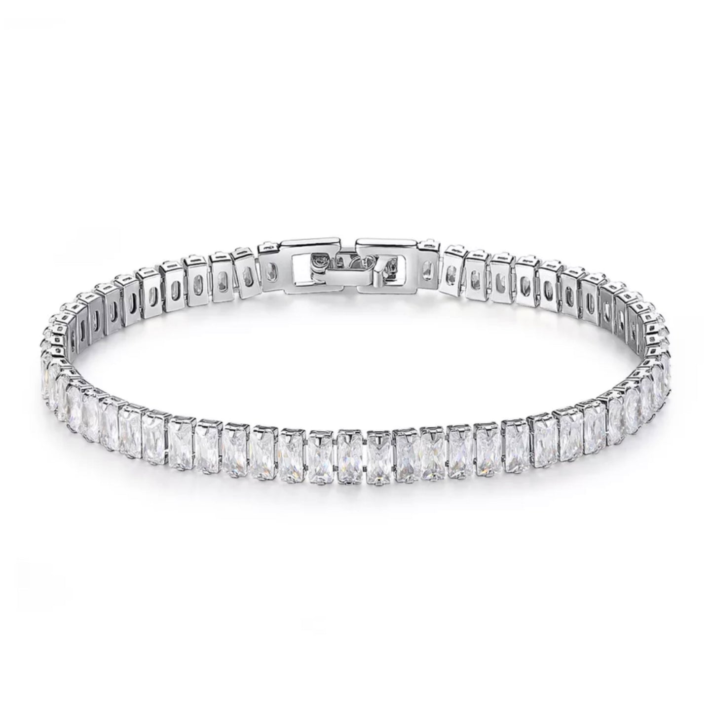 Rectangular Stone Tennis Bracelet