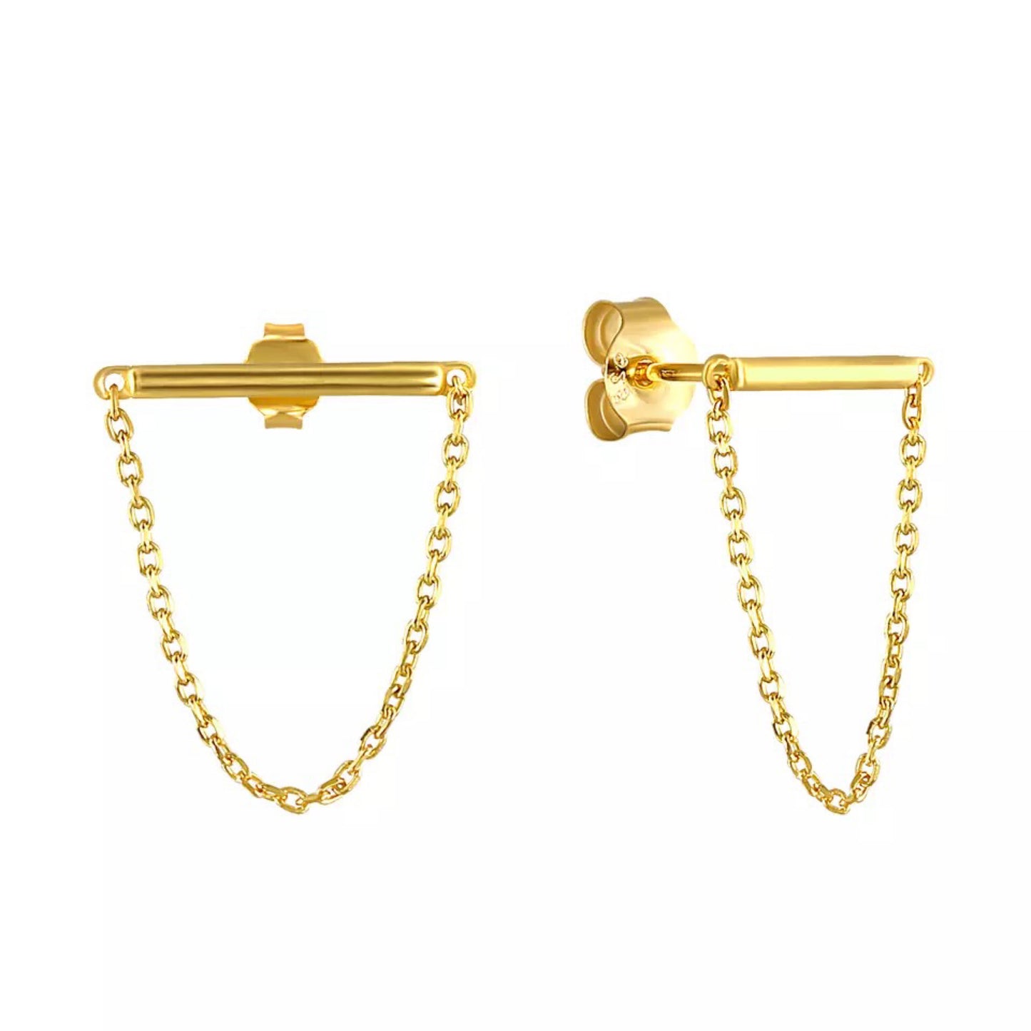 Dainty Bar Chain Stud