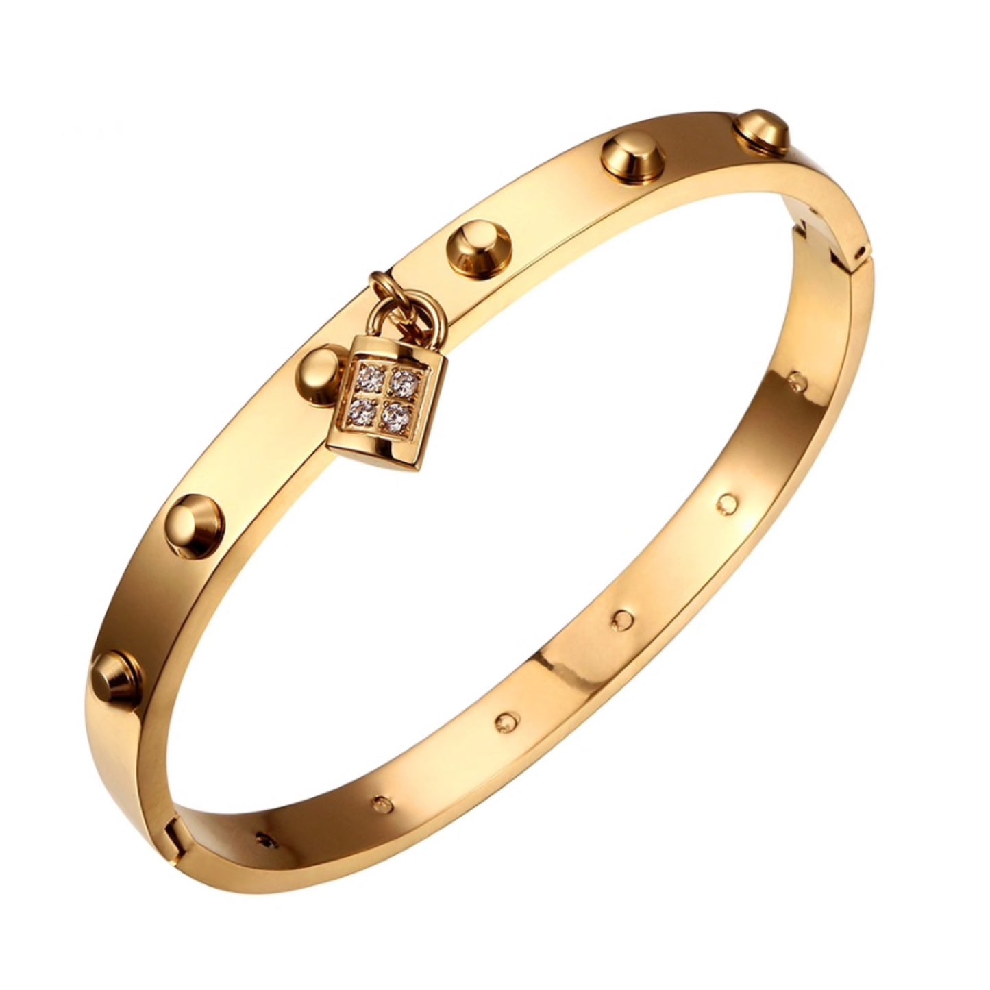 Stone Lock Stud Bracelet