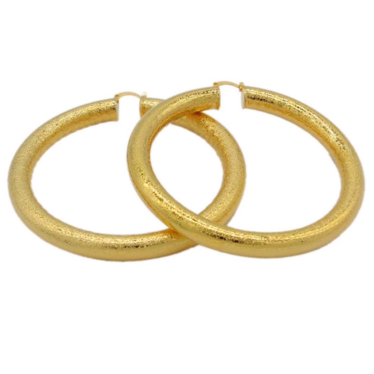 Thick Gold Leaf Hoops
