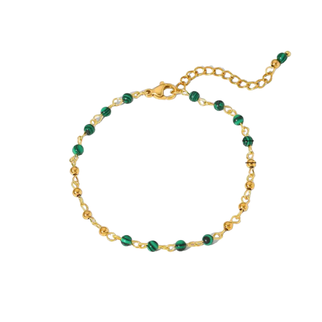 Load image into Gallery viewer, Green Malachite Chain Bracelet

