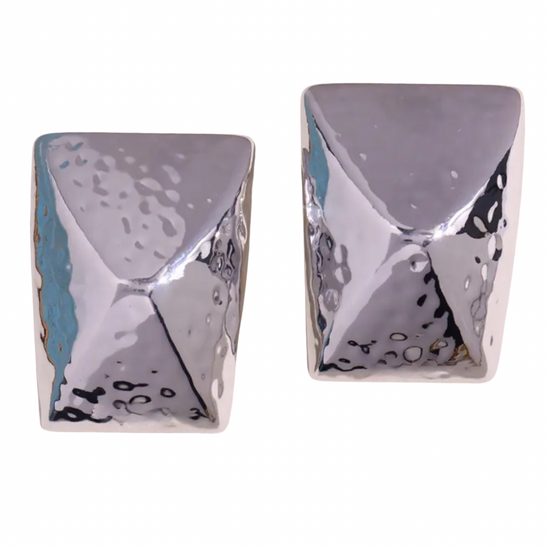 3D Trapezoid Textured Earrings