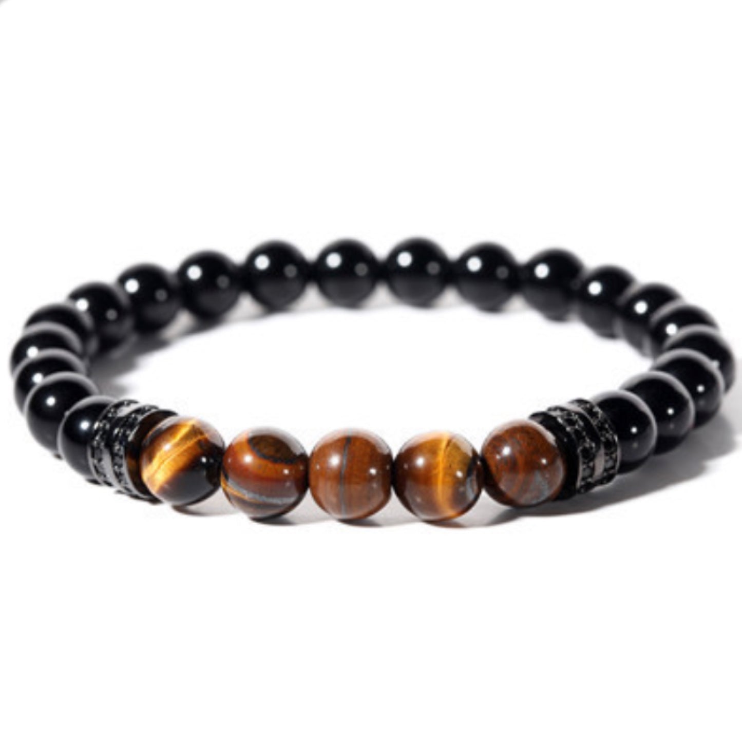 Load image into Gallery viewer, Tiger Eye Stone Beaded Bracelet
