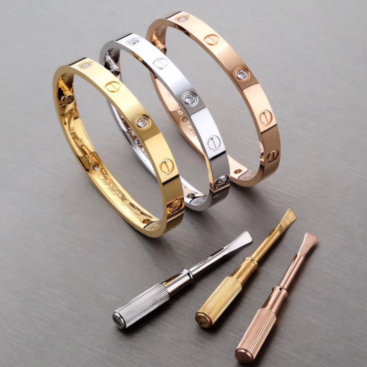 Stainless Steel Screw Bracelet Bangle Kada For Women Gold  ZIVOM