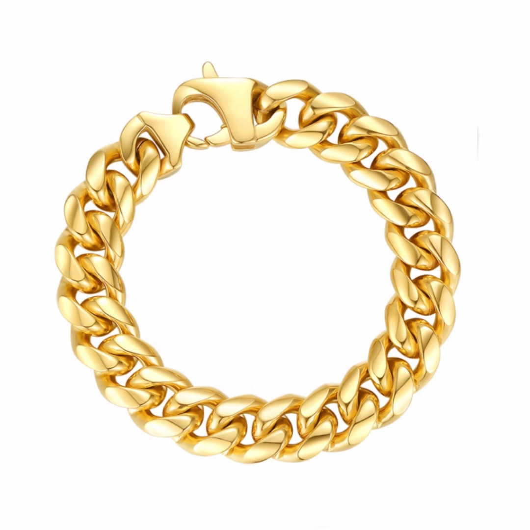 High Quality Men's Bracelet Jewelry 24mm 8.5inch Stainless Steel Gold Color  Heavy Chunky Link Chain Bracelets & Bangles - AliExpress