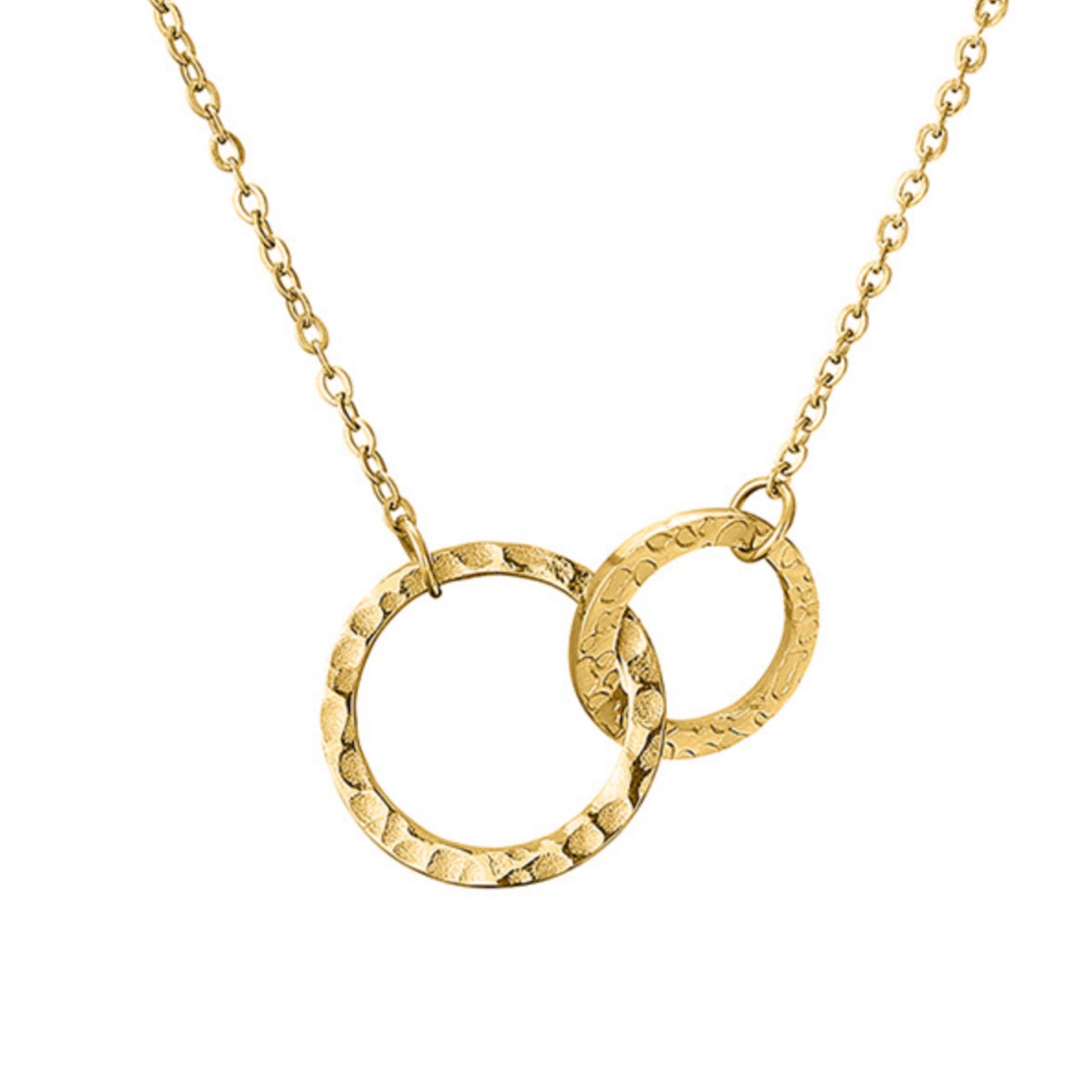 Hammered Double Ring Necklace