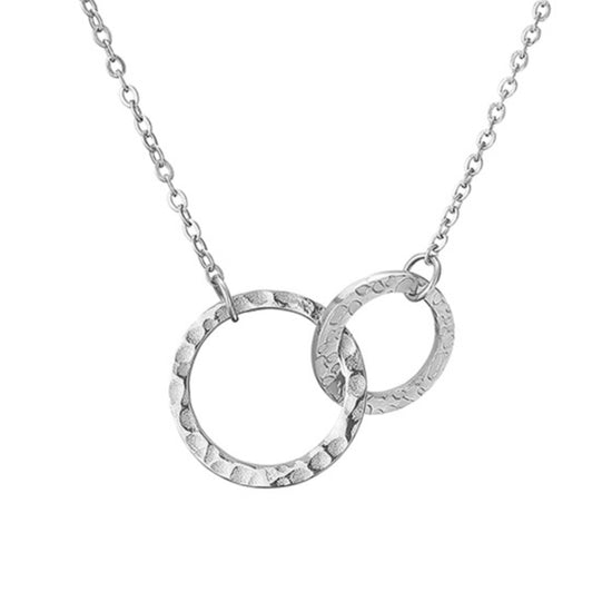 Hammered Double Ring Necklace