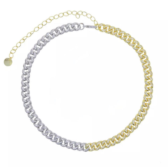 Two Tone Link Choker Necklace
